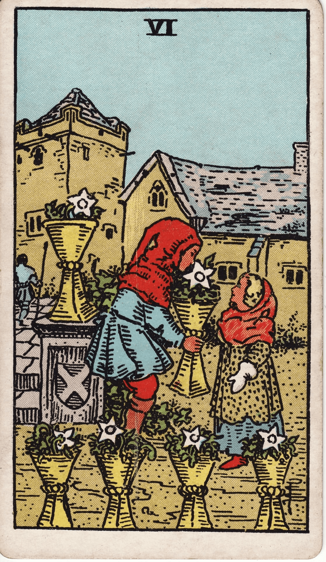 Šestica Pehari tarot karta