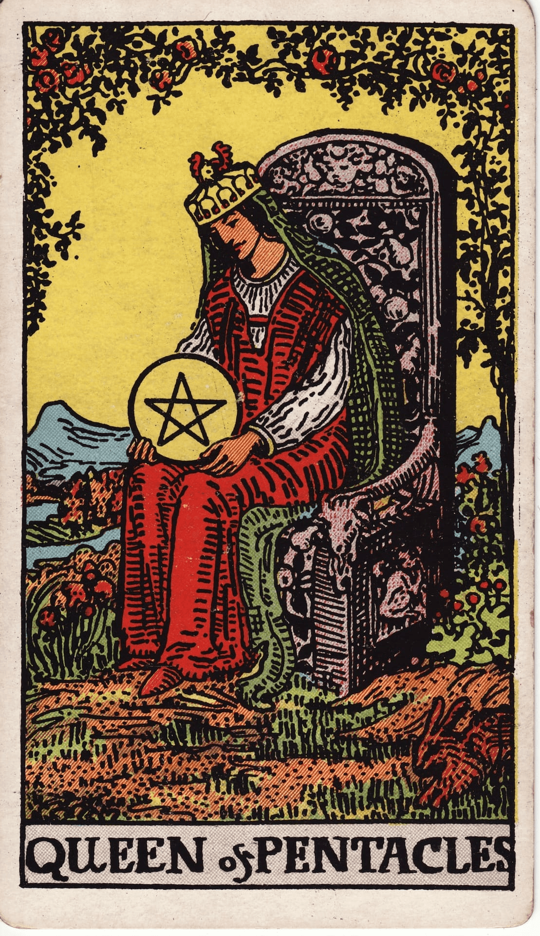 Kraljica Pentakli tarot karta