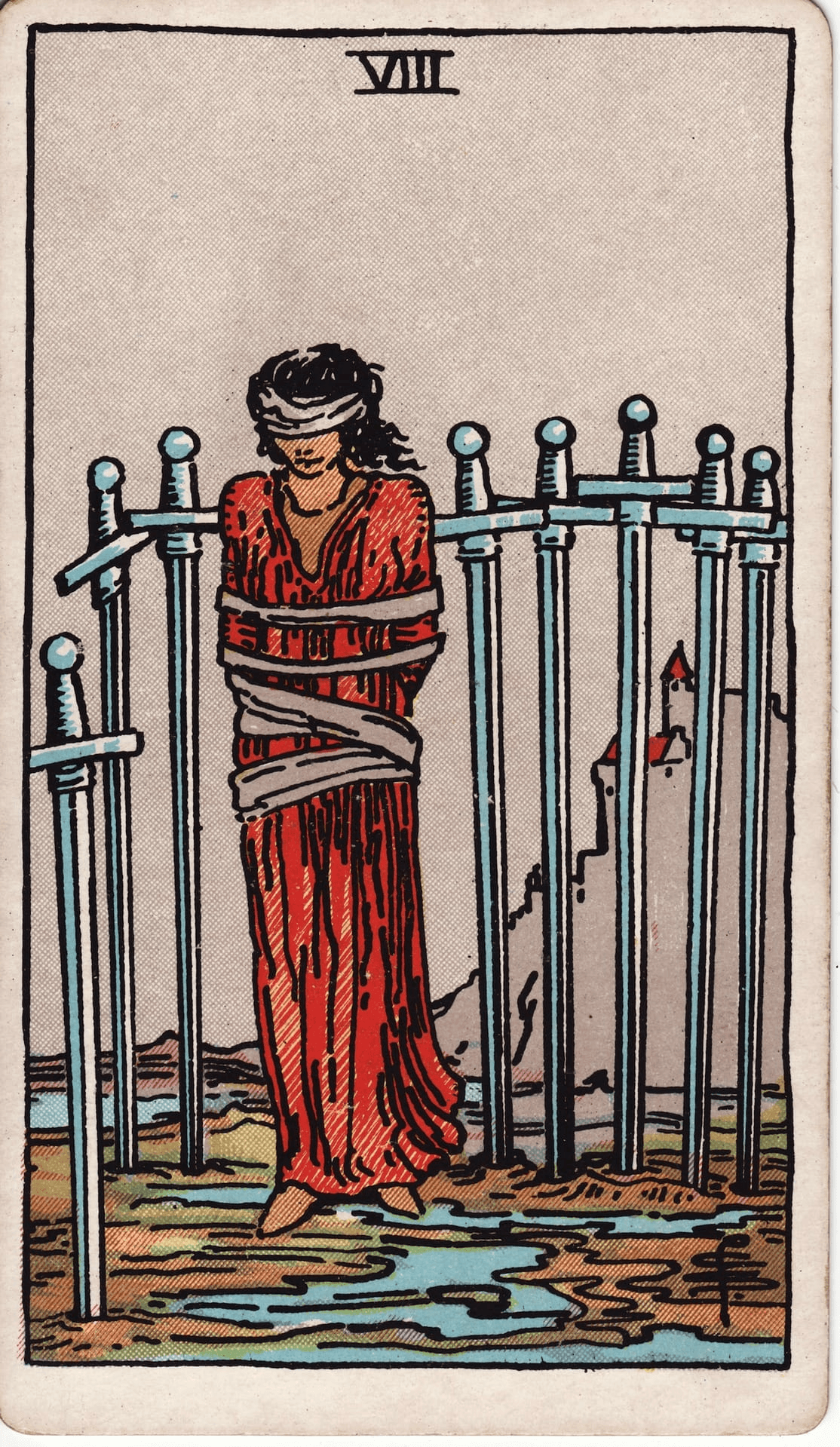 Osmica Mačevi tarot karta
