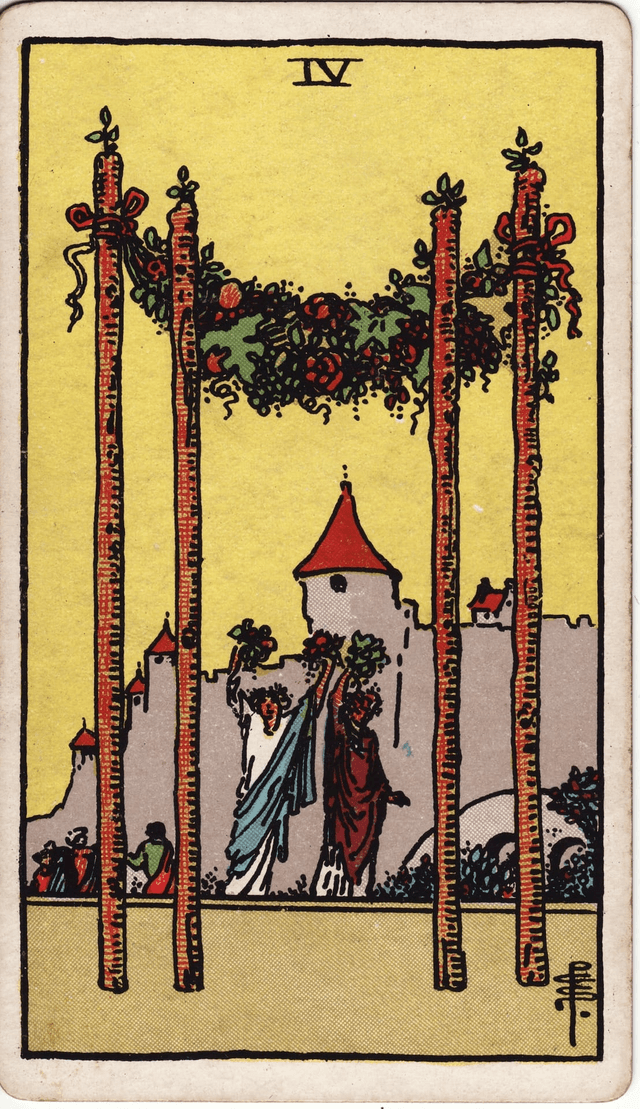 Četvorka Štapovi tarot karta