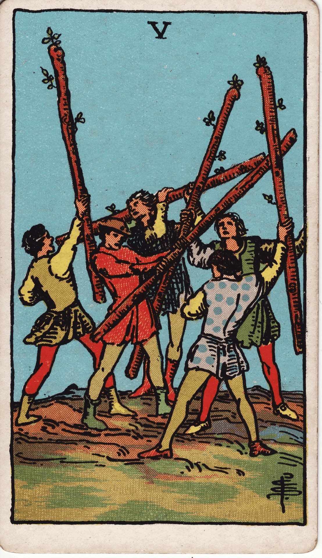 Petica Štapovi tarot karta