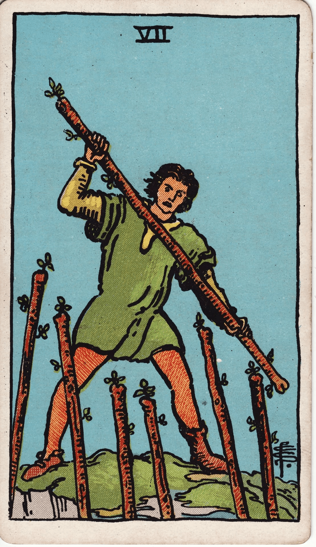 Sedmica Štapovi tarot karta