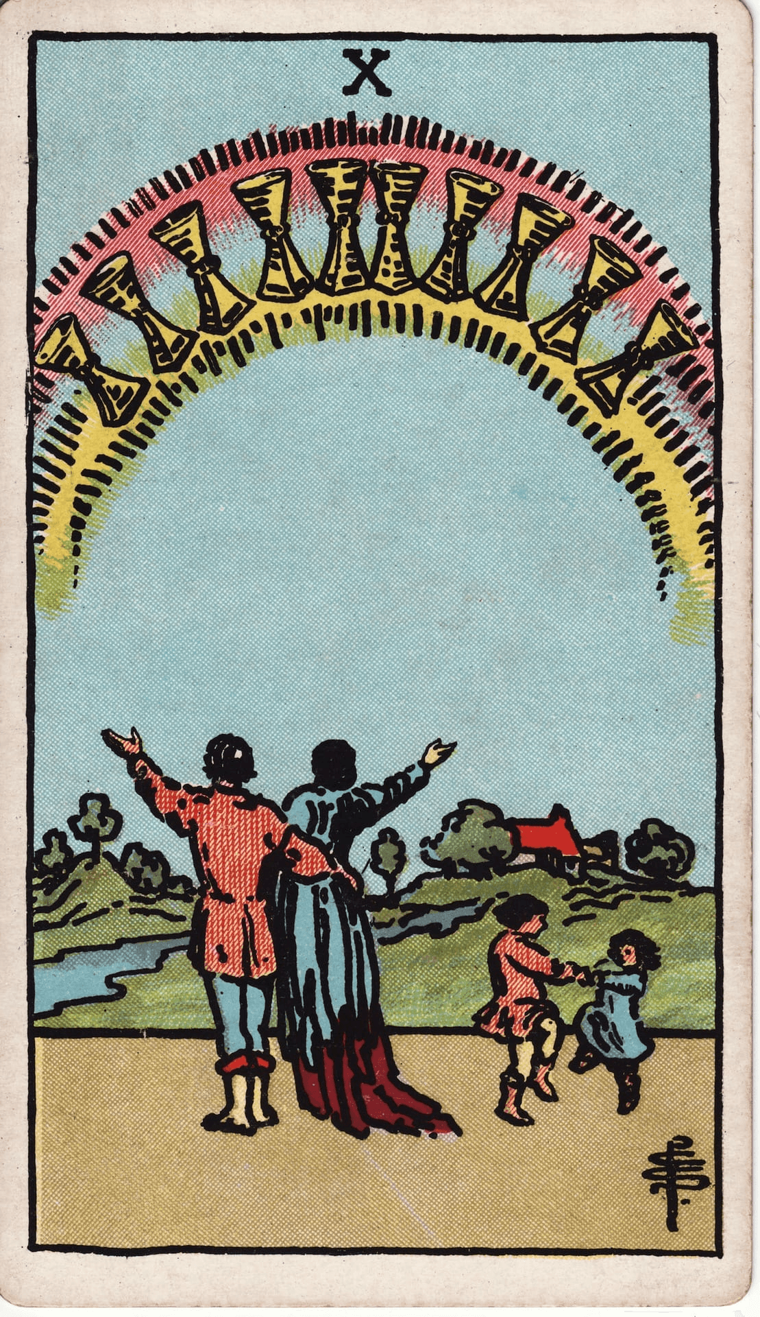 Desetka Pehari tarot karta