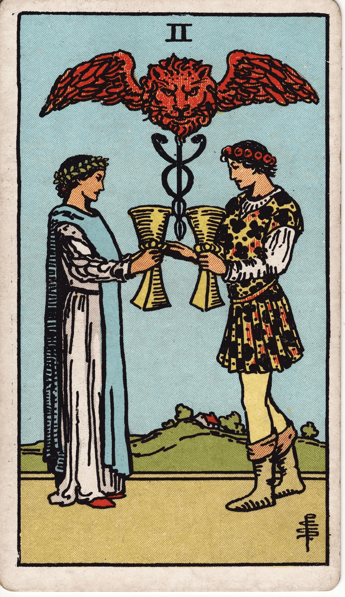 Dvojka Pehari tarot karta