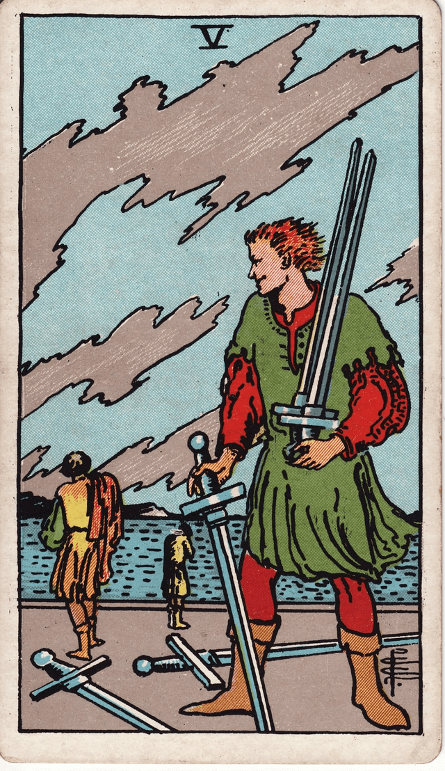 Petica Mačevi tarot karta