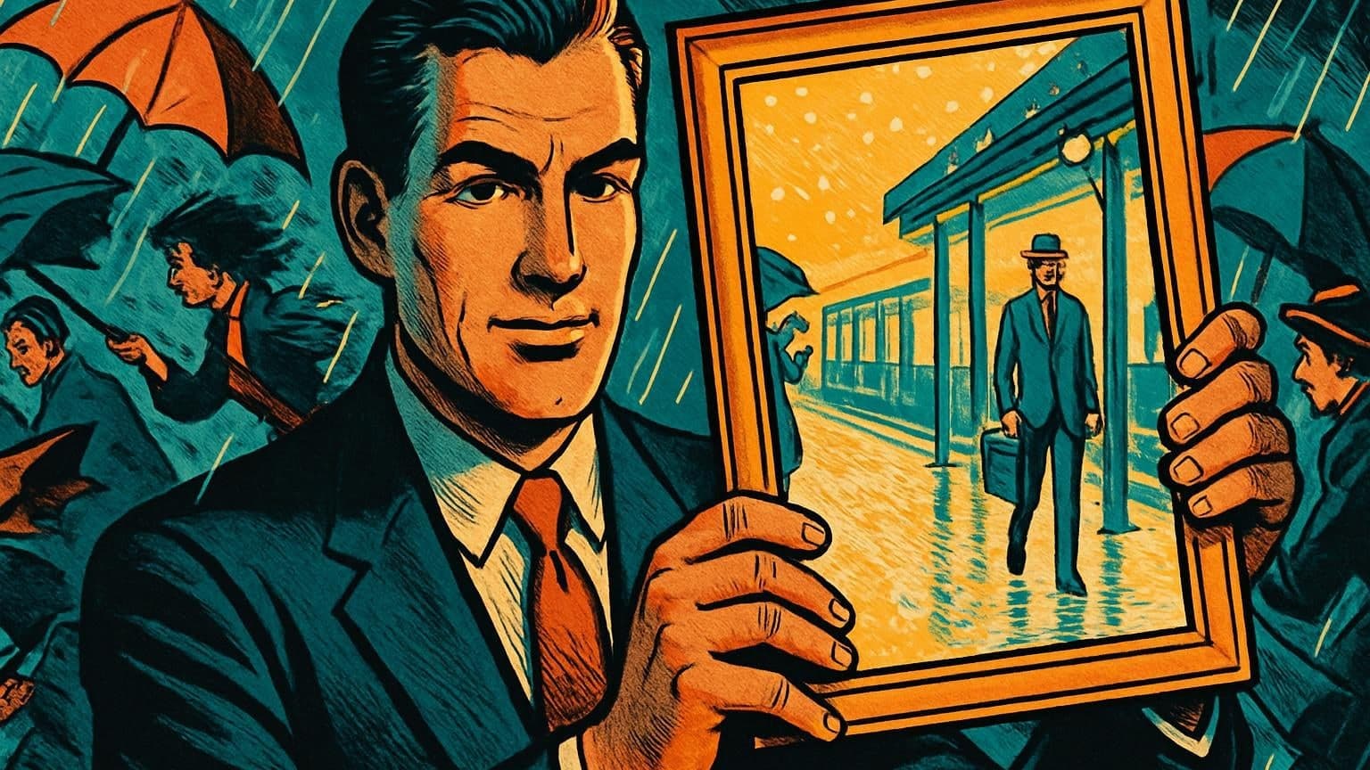 Retro strip ilustracija uz poruku dana „Stanje ispod događaja”