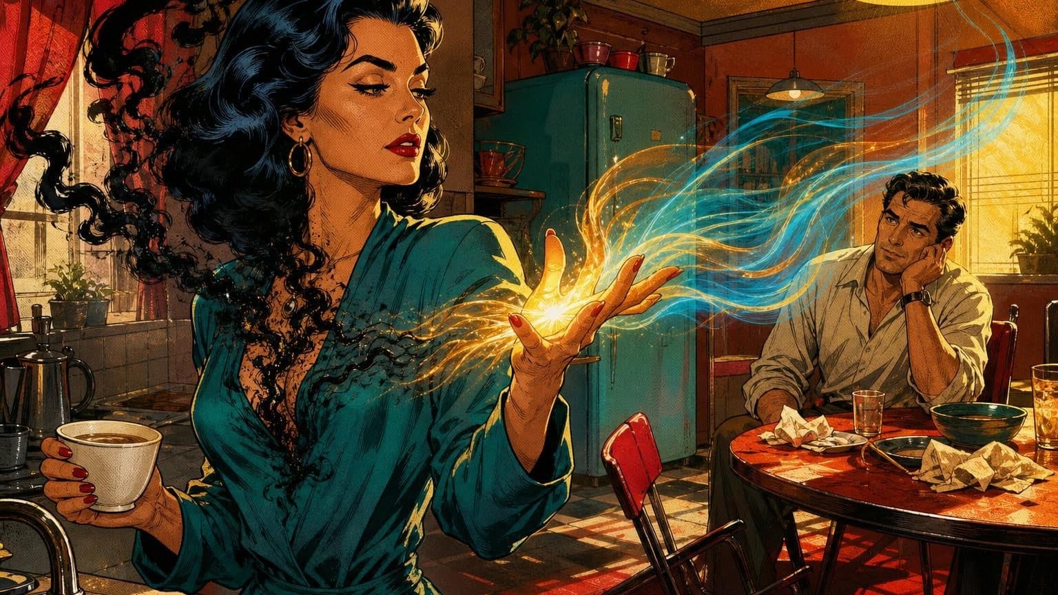Retro strip ilustracija uz poruku dana „Boja prije riječi”
