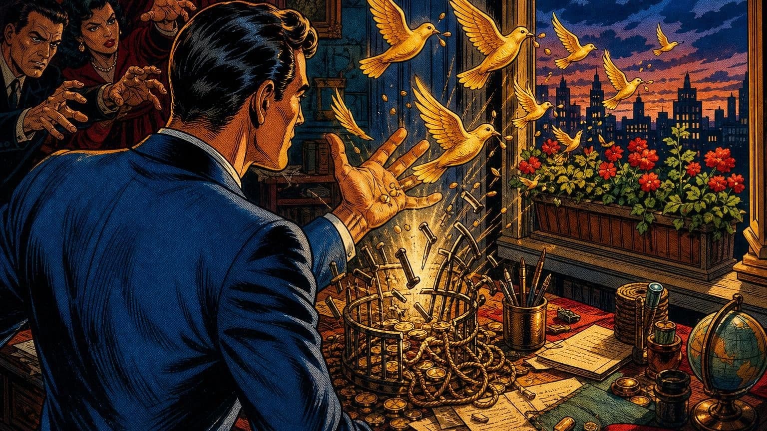 Retro strip ilustracija uz poruku dana „Dlan koji stvara”
