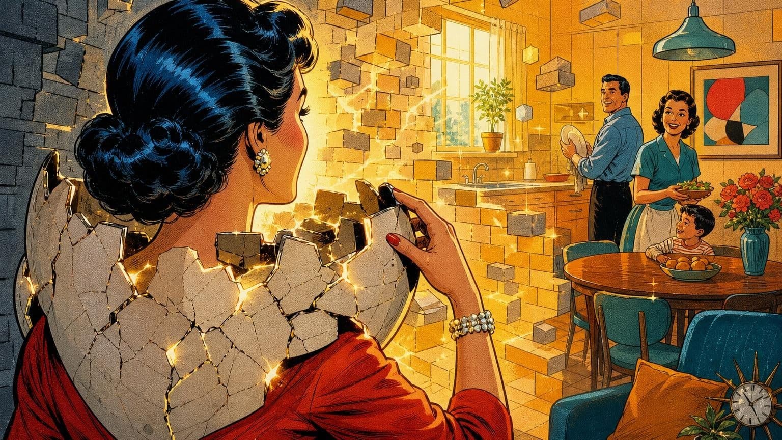 Retro strip ilustracija uz poruku dana „Ljuska koja puca”