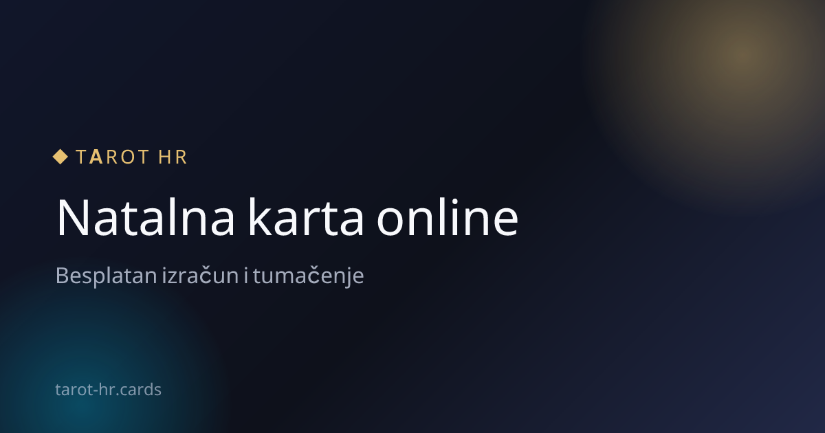 Natalna karta online - besplatan izračun i tumačenje | Tarot HR